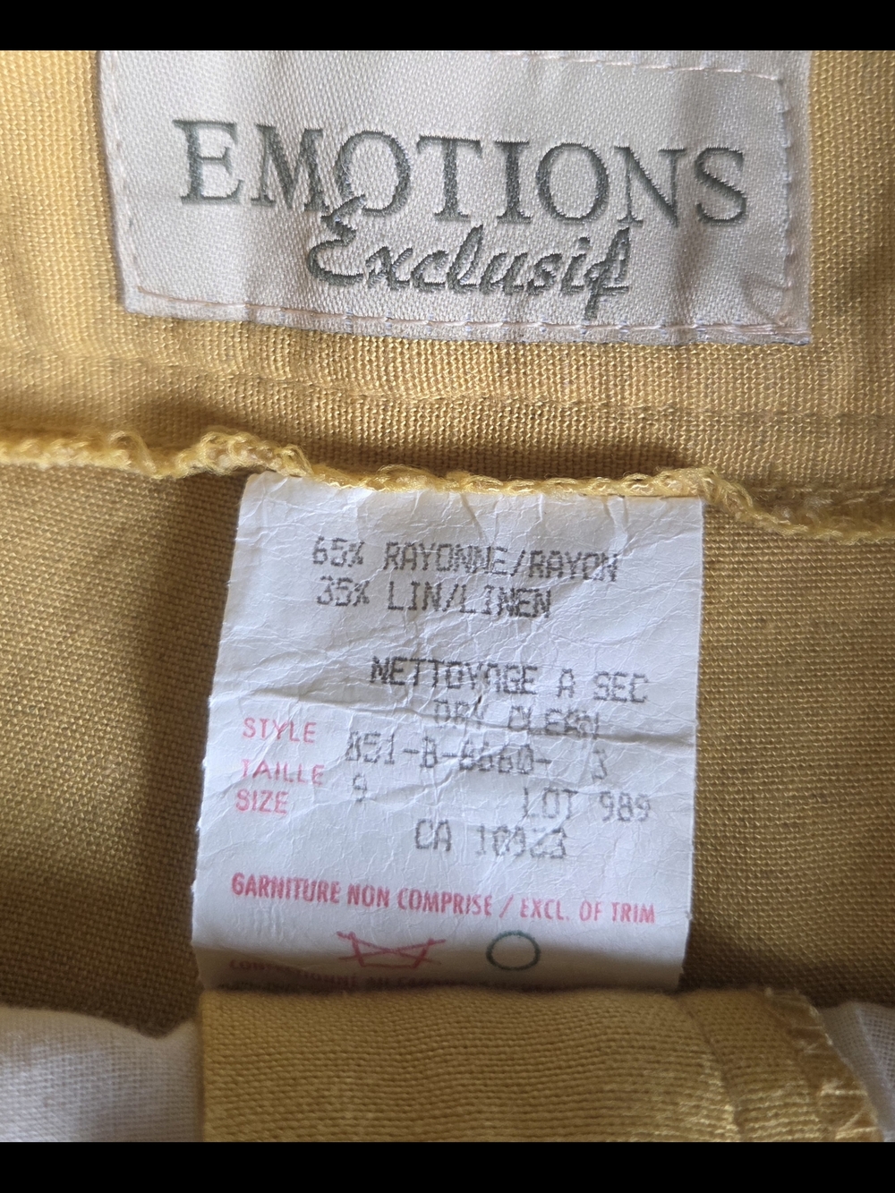 Vintage Linen Blend High Waist Trousers Mustard Size M - Picture 5 of 8